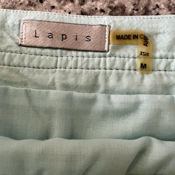 Anthropologie Lapis Floral Embroidered And Beaded Skirt Mint Light Green/Black - Picture 5 of 8